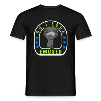 Emu Bird Shirt, Do I Look Emused Emu Design Tee, - T-shirt homme - noir - Devant - AI Model Male 178 light (178cm)
