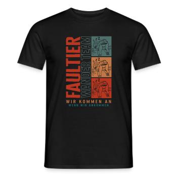 Faultier Wander Team Wir Kommen An Wenn Wir - Men's T-Shirt - black - Front - AI Model Male 178 light (178cm)