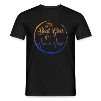 Heart Surgery Shirt, The Beat Goes On Heart Beat - Men's T-Shirt - black - Front - AI Model Male 178 light (178cm)