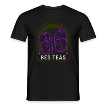 Bes Teas Shirt, Bubble Tea Bubble Milk Tea - Men's T-Shirt - black - Front - AI Model Male 178 light (178cm)
