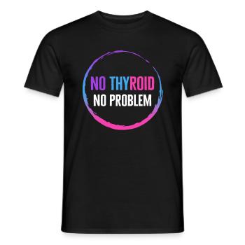 Thyroid Cancer Awareness Shirt, No Thyroid No - Men's T-Shirt - black - Front - AI Model Male 178 light (178cm)