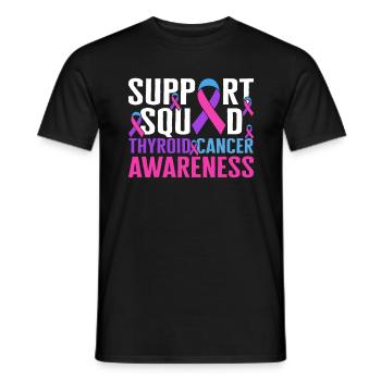 Chemise de sensibilisation au cancer de la thyroïde, escouade de soutien - T-shirt homme - noir - Devant - AI Model Male 178 light (178cm)