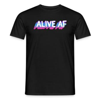 Thyroid Cancer Awareness Shirt, Alive AF Thyroid - Men's T-Shirt - black - Front - AI Model Male 178 light (178cm)