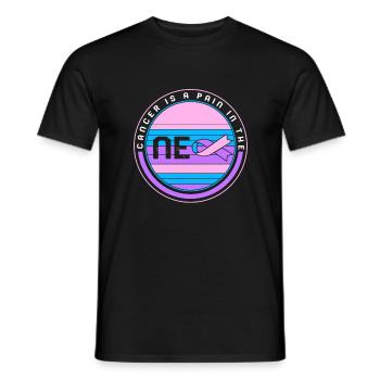 Chemise de sensibilisation au cancer de la thyroïde, le cancer est douloureux - T-shirt homme - noir - Devant - AI Model Male 178 light (178cm)