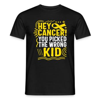 Childhood Cancer Awareness Shirt, Hey Cancer You - Men's T-Shirt - black - Front - AI Model Male 178 light (178cm)
