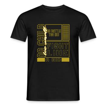 Chemise de sensibilisation au neuroblastome, combattez comme un enfant - T-shirt homme - noir - Devant - AI Model Male 178 light (178cm)