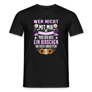Wer Nicht Mit Auskommt Muss Eben Noch Ein - Men's T-Shirt - black - Front - AI Model Male 178 light (178cm)