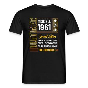 Oldtimer Modell 1961 Special Edition Shirt, 61. - Men's T-Shirt - black - Front - AI Model Male 178 light (178cm)