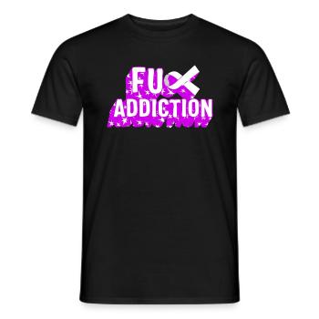Chemise de sensibilisation aux surdoses de drogue, Fuck Addiction - T-shirt homme - noir - Devant - AI Model Male 178 light (178cm)