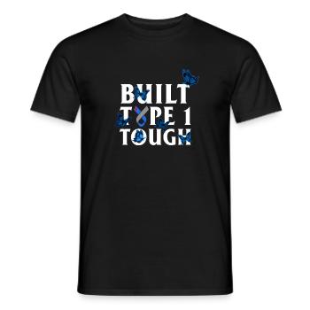 Chemise de sensibilisation au diabète, construit de type 1 bleu dur - T-shirt homme - noir - Devant - AI Model Male 178 light (178cm)
