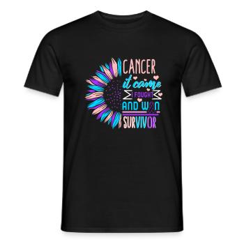 Thyroid Cancer Awareness Shirt, Survivor Cancer - Men's T-Shirt - black - Front - AI Model Male 178 light (178cm)