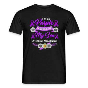 Drug Overdose Awareness Shirt, In Memory Of My - Men's T-Shirt - black - Front - AI Model Male 178 light (178cm)