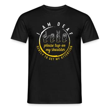 Chemise du Mois de la sensibilisation des sourds, je suis sourd Tap My - T-shirt homme - noir - Devant - AI Model Male 178 light (178cm)