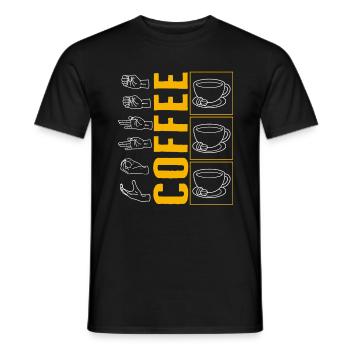 Deaf Awareness Month Shirt, Coffee ASL Lover - Men's T-Shirt - black - Front - AI Model Male 178 light (178cm)