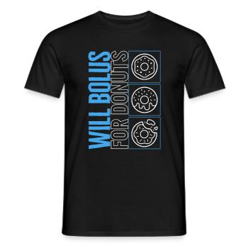 Will bolus for donuts Shirt, Type One Diabetes - Men's T-Shirt - black - Front - AI Model Male 178 light (178cm)