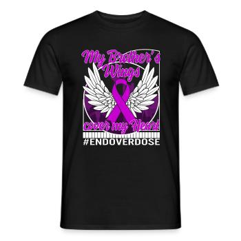 Drug Overdose Awareness Shirt, die Flügel meines Bruders - Männer T-Shirt - Schwarz - Vorne - AI Model Male 178 light (178cm)