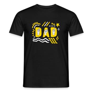 Deaf Awareness Month Shirt, Dad ASL Father's Day - Men's T-Shirt - black - Front - AI Model Male 178 light (178cm)
