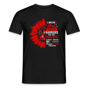 HIV AIDS Awareness Month Shirt, I Wear Red For - Men's T-Shirt - black - Front - AI Model Male 178 light (178cm)