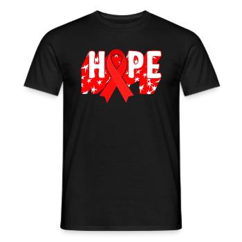 HIV AIDS Awareness Month Shirt, Hope Red Ribbon - Men's T-Shirt - black - Front - AI Model Male 178 light (178cm)