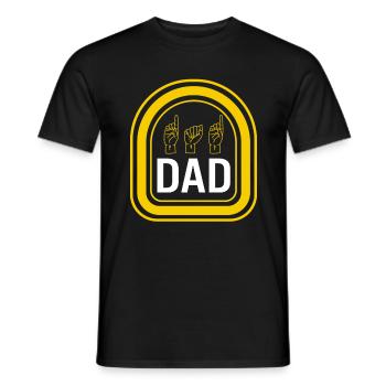 Deaf Awareness Month Shirt, Dad ASL Father's Day - Men's T-Shirt - black - Front - AI Model Male 178 light (178cm)