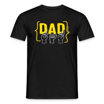 Deaf Awareness Month Shirt, Dad ASL Father's Day - Men's T-Shirt - black - Front - AI Model Male 178 light (178cm)