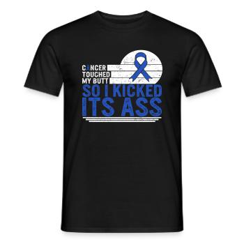 Colon Cancer Awareness Shirt, Cancer Touch My - Men's T-Shirt - black - Front - AI Model Male 178 light (178cm)