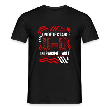 HIV AIDS Awareness Month Shirt, Undetectable - Men's T-Shirt - black - Front - AI Model Male 178 light (178cm)