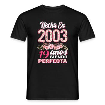 Mujer 19 Cumpleaños Regalo Hecha En 2003, 19 Anos - T-shirt homme - noir - Devant - AI Model Male 178 light (178cm)