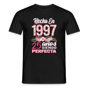 Mujer 25 Cumpleaños Regalo Hecha En 1997, 25 Anos - Men's T-Shirt - black - Front - AI Model Male 178 light (178cm)