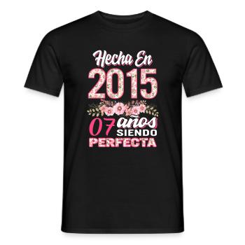 Mujer 07 Cumpleaños Regalo Hecha En 2015, 07 Anos - Men's T-Shirt - black - Front - AI Model Male 178 light (178cm)