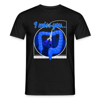 Darmkrebs Awareness Shirt, ich vermisse dich blau - Männer T-Shirt - Schwarz - Vorne - AI Model Male 178 light (178cm)