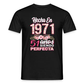Mujer 51 Cumpleaños Regalo Hecha En 1971, 51 Anos - Men's T-Shirt - black - Front - AI Model Male 178 light (178cm)