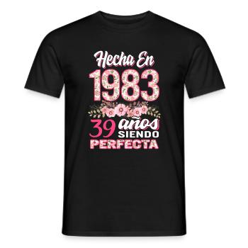 Mujer 39 Cumpleaños Regalo Hecha En 1983, 39 Anos - Men's T-Shirt - black - Front - AI Model Male 178 light (178cm)