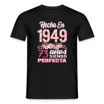 Mujer 73 Cumpleaños Regalo Hecha En 1949, 73 Anos - Men's T-Shirt - black - Front - AI Model Male 178 light (178cm)