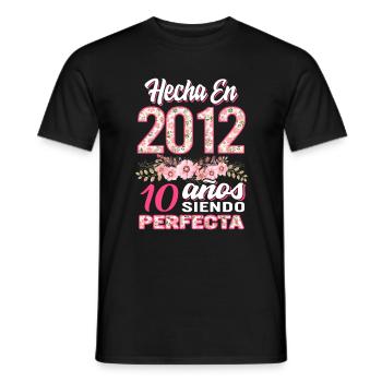 Mujer 10 Cumpleaños Regalo Hecha En 2012, 10 Anos - Men's T-Shirt - black - Front - AI Model Male 178 light (178cm)