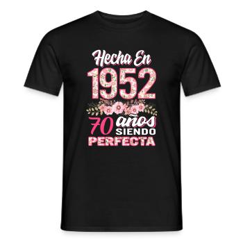 Mujer 70 Cumpleaños Regalo Hecha En 1952, 70 Anos - Men's T-Shirt - black - Front - AI Model Male 178 light (178cm)