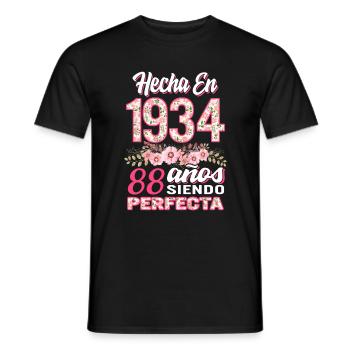 Mujer 88 Cumpleaños Regalo Hecha En 1934, 88 Anos - Men's T-Shirt - black - Front - AI Model Male 178 light (178cm)