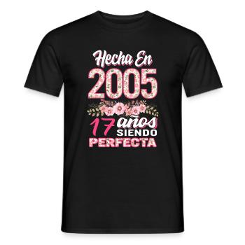 Mujer 17 Cumpleaños Regalo Hecha En 2005, 17 Anos - Men's T-Shirt - black - Front - AI Model Male 178 light (178cm)
