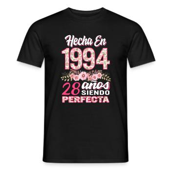 Mujer 28 Cumpleaños Regalo Hecha En 1994, 28 Anos - Men's T-Shirt - black - Front - AI Model Male 178 light (178cm)