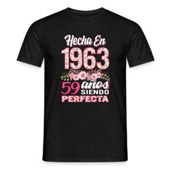 Mujer 59 Cumpleaños Regalo Hecha En 1963, 59 Anos - Men's T-Shirt - black - Front - AI Model Male 178 light (178cm)