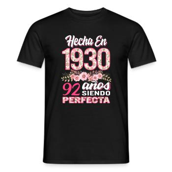 Mujer 92 Cumpleaños Regalo Hecha En 1930, 92 Anos - Men's T-Shirt - black - Front - AI Model Male 178 light (178cm)