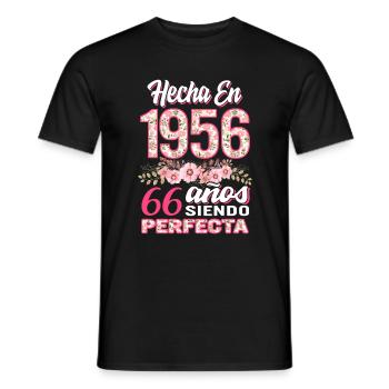 Mujer 66 Cumpleaños Regalo Hecha En 1956, 66 Anos - Men's T-Shirt - black - Front - AI Model Male 178 light (178cm)