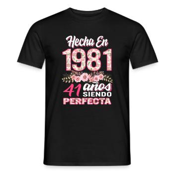 Mujer 41 Cumpleaños Regalo Hecha En 1981, 41 Anos - T-shirt homme - noir - Devant - AI Model Male 178 light (178cm)