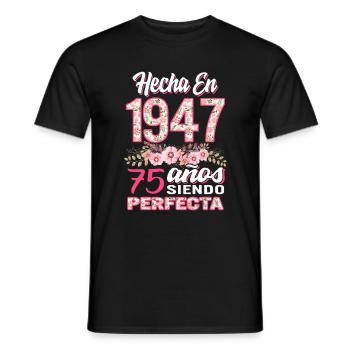 Mujer 75 Cumpleaños Regalo Hecha En 1947, 75 Anos - Men's T-Shirt - black - Front - AI Model Male 178 light (178cm)