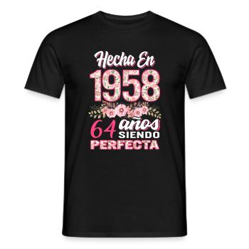 Mujer 64 Cumpleaños Regalo Hecha En 1958, 64 Anos - Men's T-Shirt - black - Front - AI Model Male 178 light (178cm)