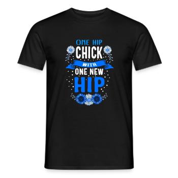 Chemise de chirurgie de la hanche, un tee-shirt de tournesol poussin de hanche, - T-shirt homme - noir - Devant - AI Model Male 178 light (178cm)