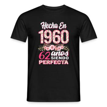Mujer 62 Cumpleaños Regalo Hecha En 1960, 62 Anos - Männer T-Shirt - Schwarz - Vorne - AI Model Male 178 light (178cm)
