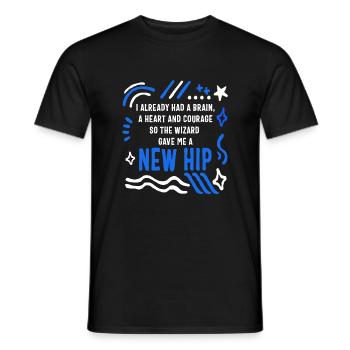 Hip Surgery Shirt, New Hip Funny Tee, Bionic - Men's T-Shirt - black - Front - AI Model Male 178 light (178cm)