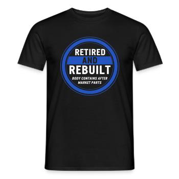 Hüft- und Knie-OP-Shirt, ausgemustert und umgebaut - Männer T-Shirt - Schwarz - Vorne - AI Model Male 178 light (178cm)