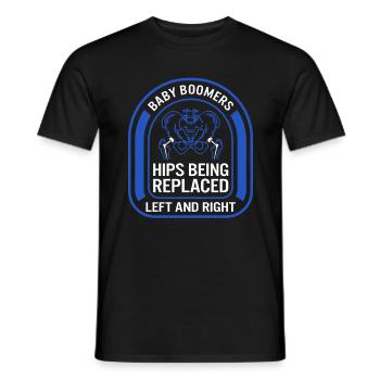 Chemise de chirurgie de la hanche, tee-shirt Baby Boomer, Bionic cassé - T-shirt homme - noir - Devant - AI Model Male 178 light (178cm)